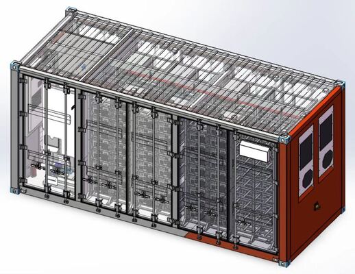 Aanpasbaar buitensysteem voor energieopslag met batterij van BESS